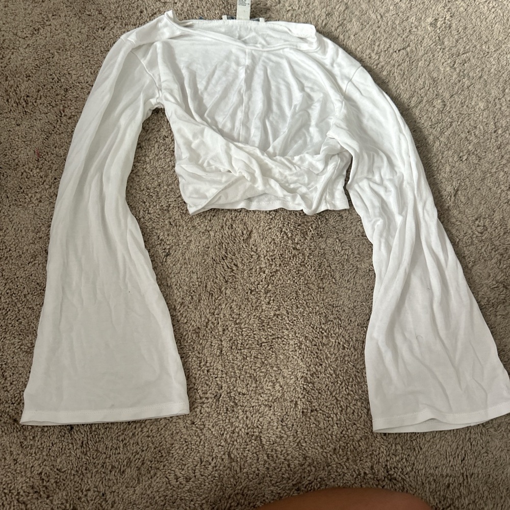 crop top long sleeve forever 21 small womens flare